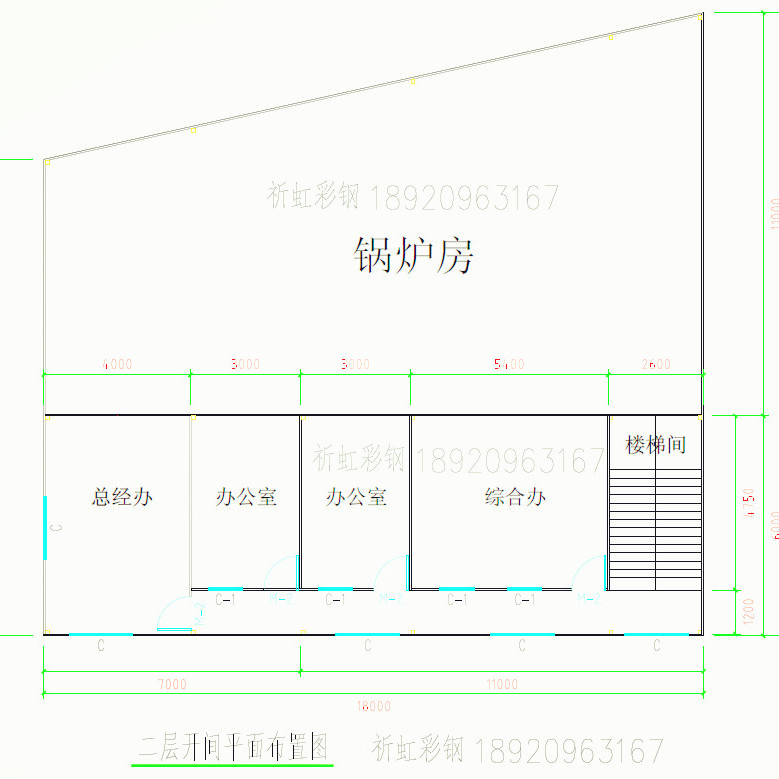 CAD图纸CAD彩钢活动房双层雅致彩钢房CAD图，图纸双层活动房图纸(图8)