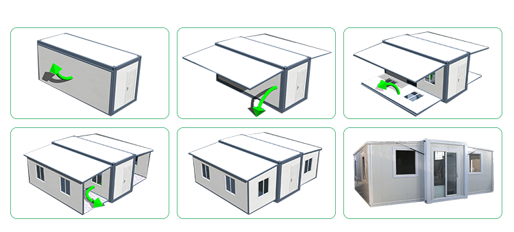 闭合状态下所占空间少，一个40高柜可以装载2套(图4)