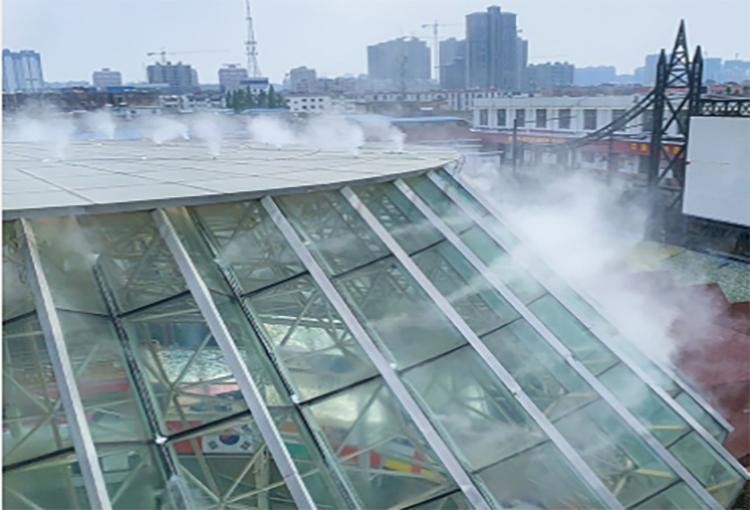 玻璃房屋顶喷雾降温大型铁皮厂房降温可以选择屋顶喷淋系统(图1)