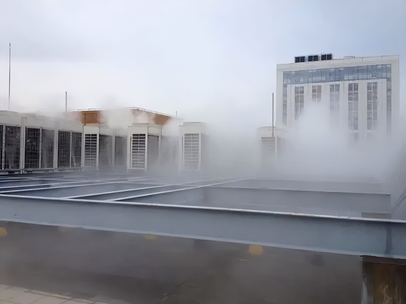 玻璃房屋顶喷雾降温大型铁皮厂房降温可以选择屋顶喷淋系统(图3)