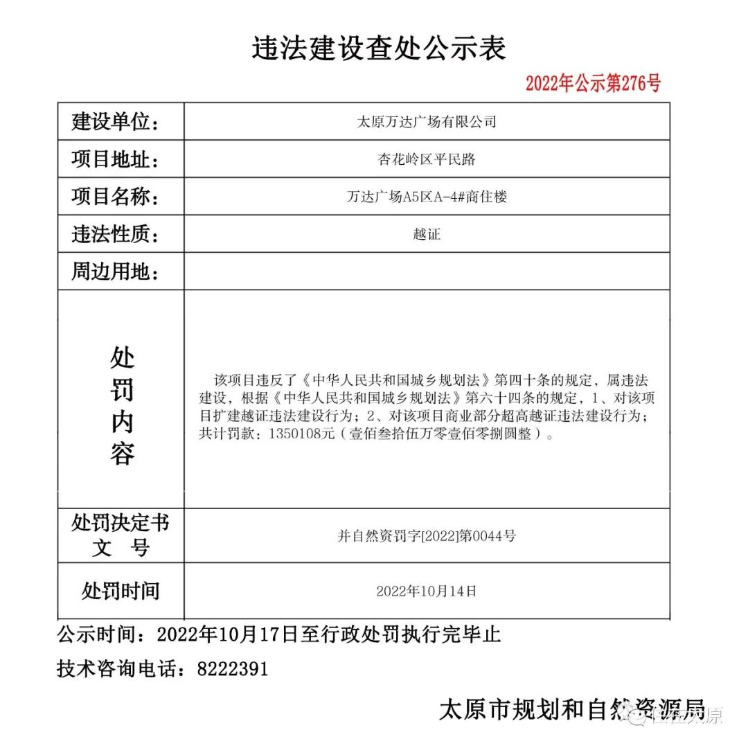 太原市规划和自然资源局发布多项违法建设查处公示(图5)