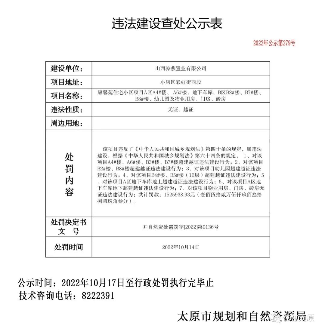太原市规划和自然资源局发布多项违法建设查处公示(图8)