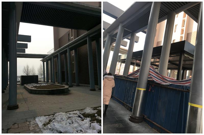 保定维多利亚夏郡小区公共绿地冒出两个新建筑(图1)