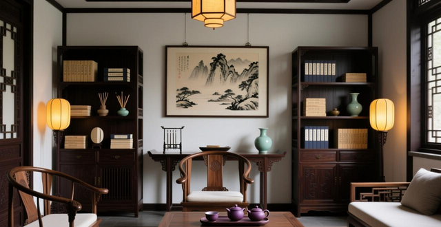 范明厉玲耗时5年布置南京古典风家,起居会客区氛围感足(图1)