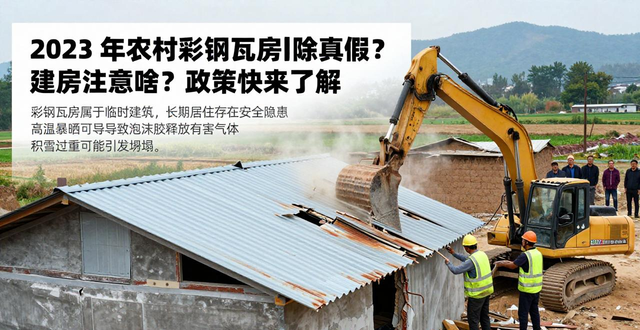 2023 年农村彩钢瓦房拆除真假?建房注意啥?政策快来了解(图1)