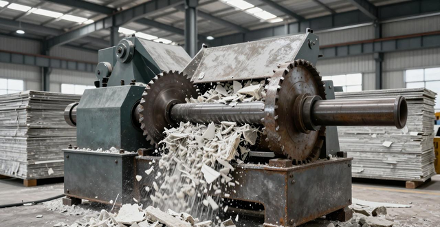 1000型双轴撕碎机：废岩棉板加工的高效工具(图1)