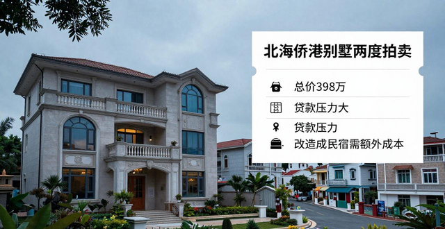北海侨港别墅两度拍卖，价差119万，悔拍背后藏何因？(图1)