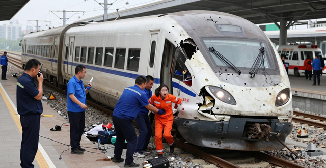 京沪高铁彩钢板被大风刮起致列车故障，多处设备受损(图1)