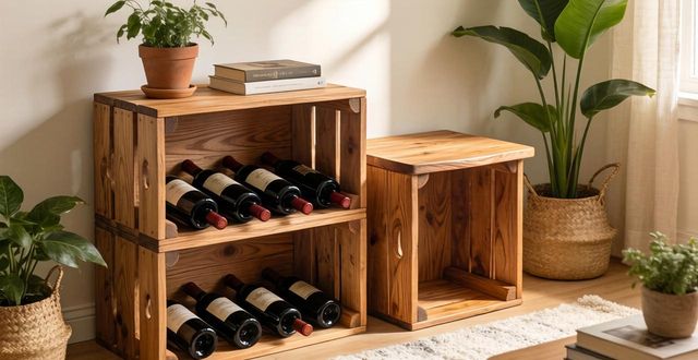 红酒木盒别扔！改造成置物架和小桌子(图1)