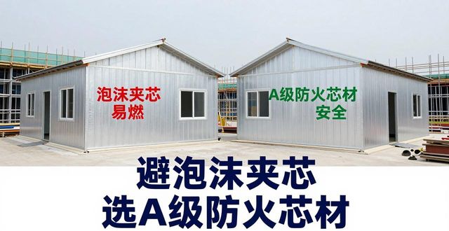 二手彩钢板房消防安全须知 避泡沫夹芯选A级防火芯材(图1)