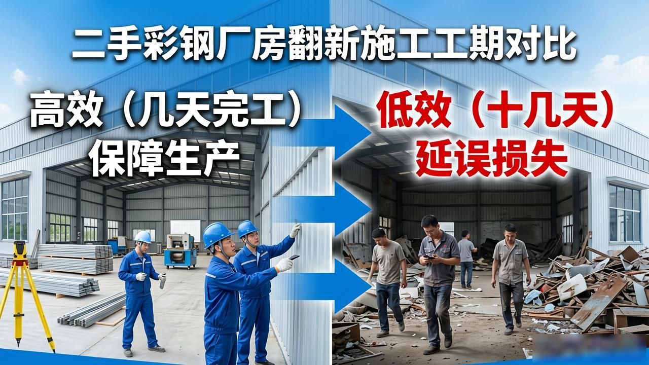 二手彩钢厂房1500-2000平 翻新省钱避坑指南(图1)
