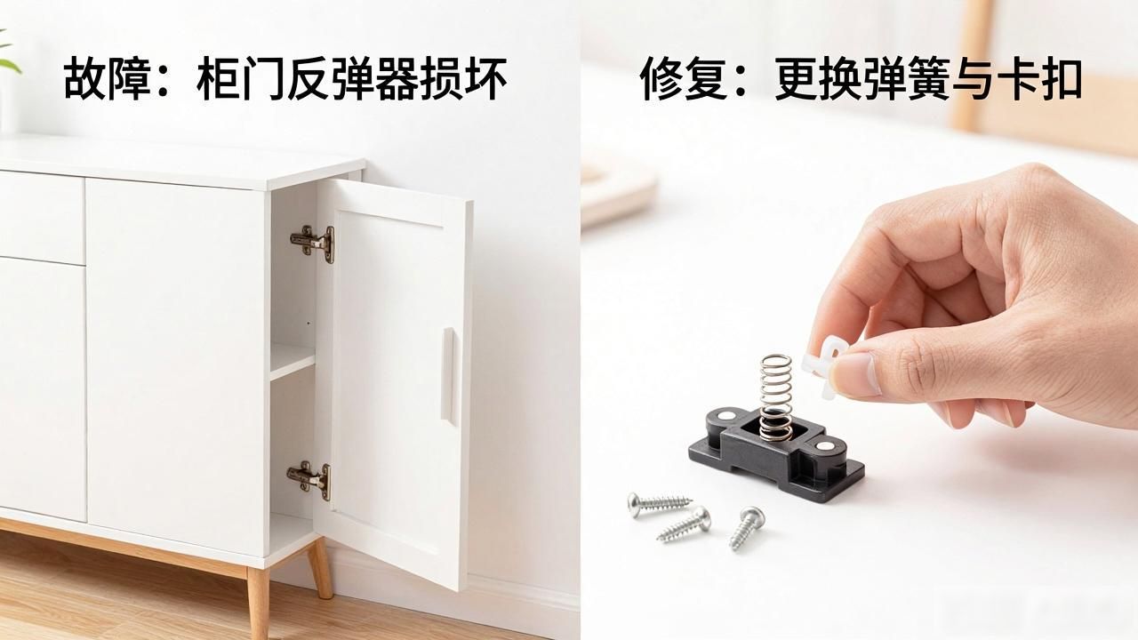 柜门反弹器坏了、撞墙？几块钱小配件就能解决(图1)