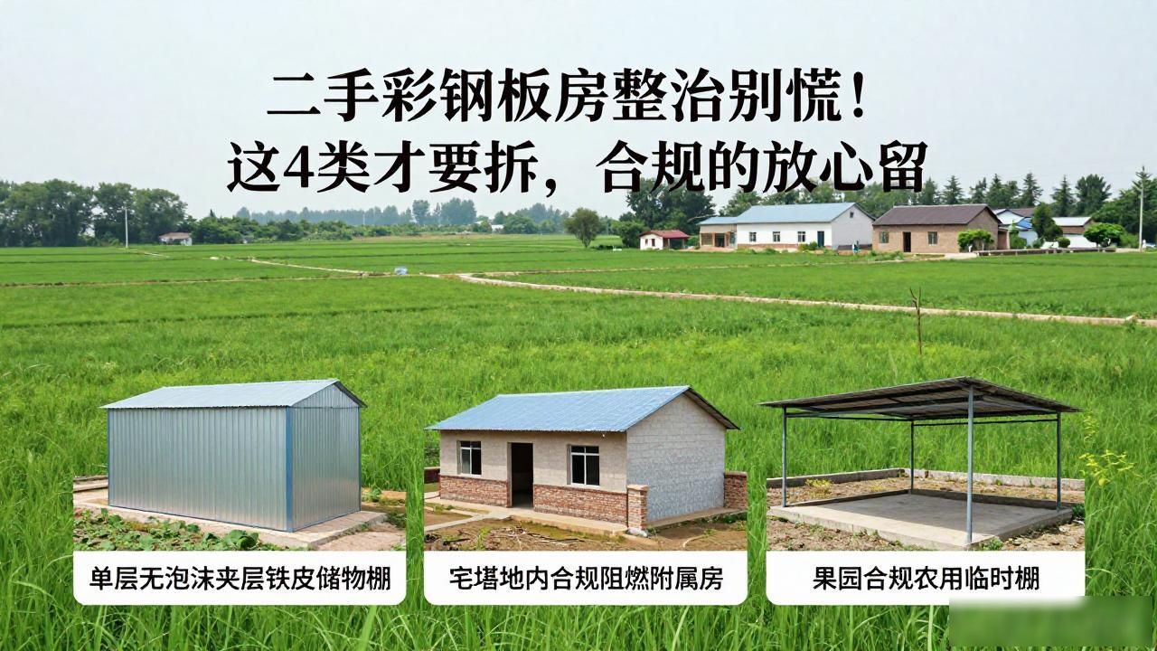 二手彩钢板房整治别慌！这4类才要拆，合规的放心留(图1)
