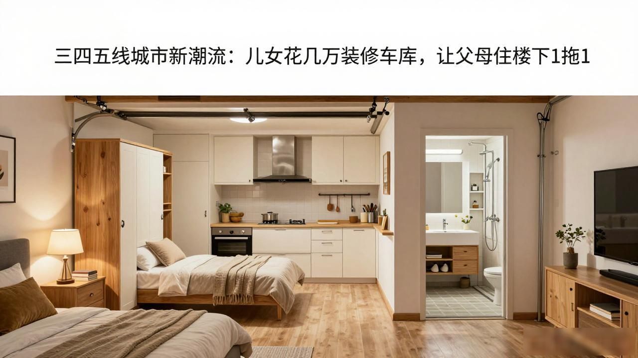 三四五线城市新潮流:儿女花几万装修车库,让父母住楼下1拖1(图1)