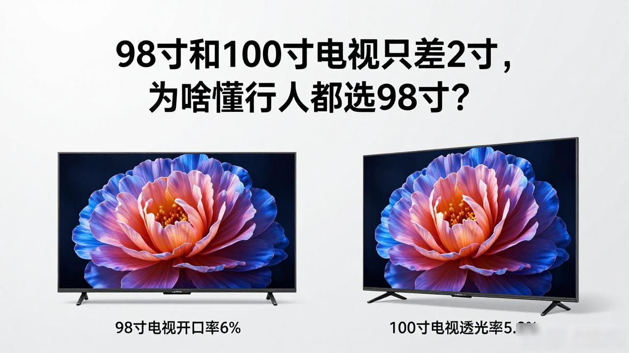 98寸和100寸电视只差2寸，为啥懂行的人都选98寸？(图1)