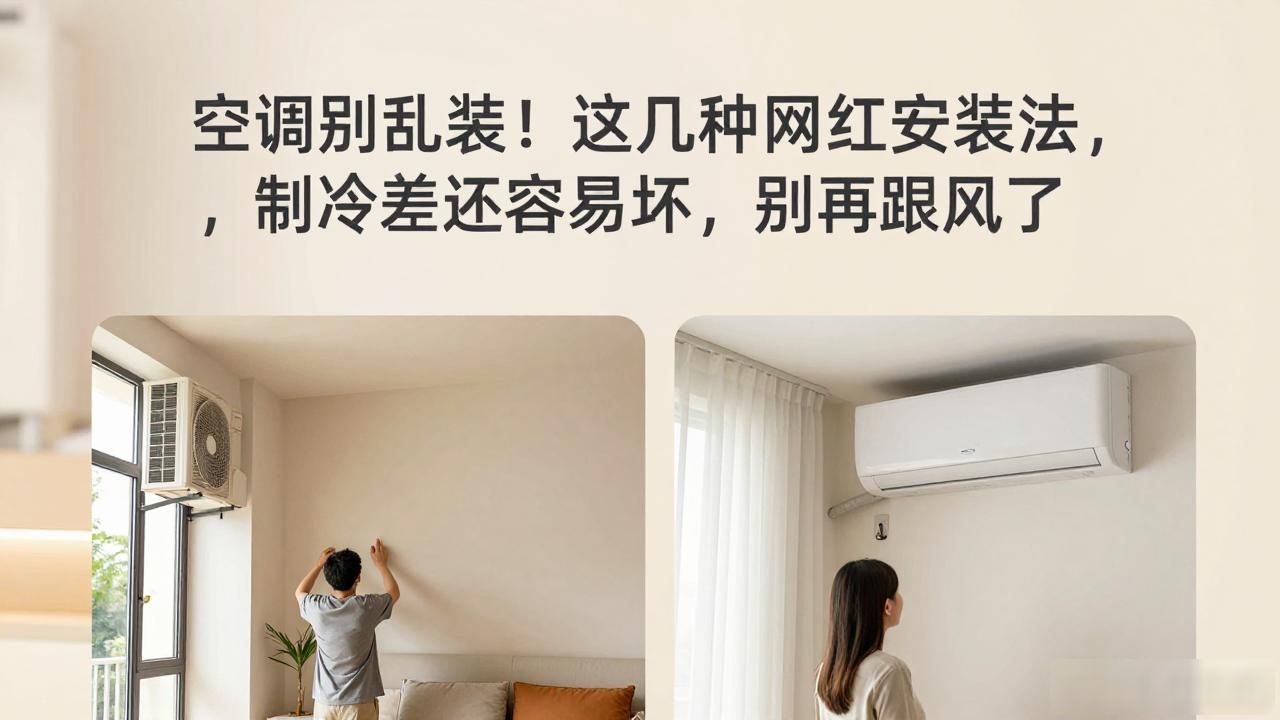 空调别乱装!这几种网红安装法,制冷差还容易坏,别再跟风了(图1)