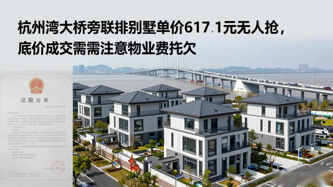 杭州湾大桥旁联排别墅单价6171元无人抢，底价成交需注意物业费拖欠(图1)