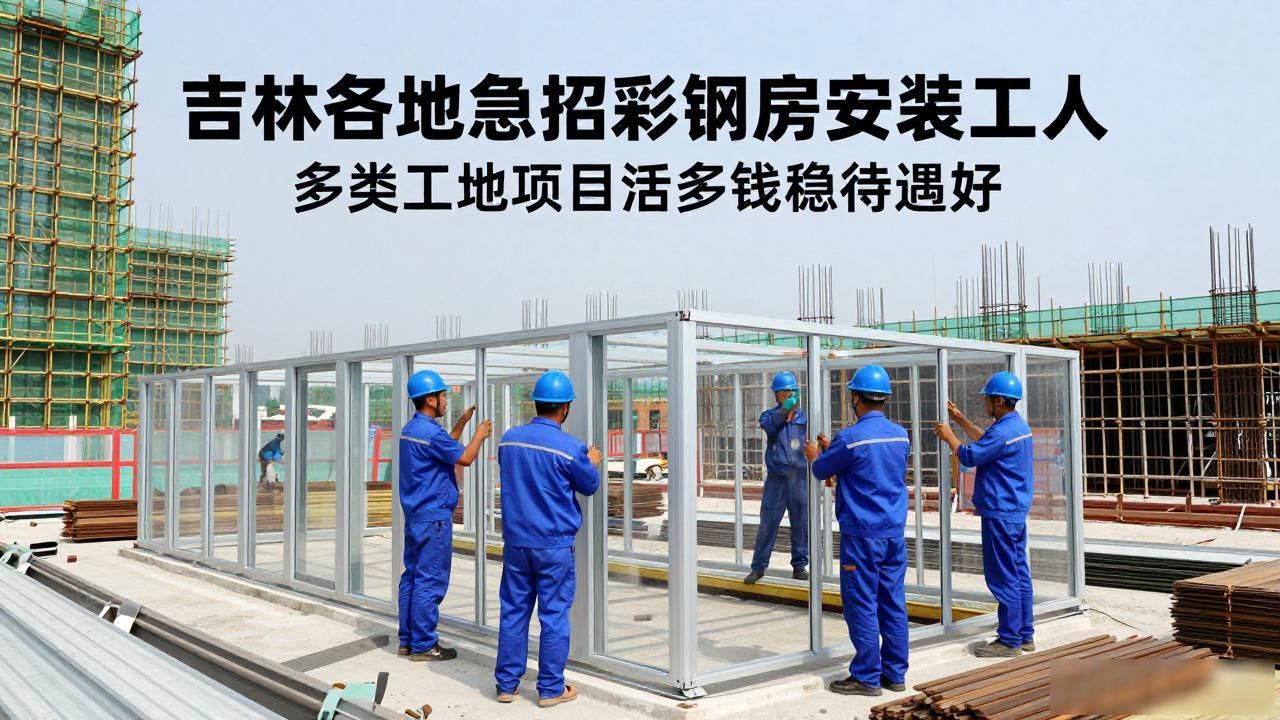 吉林各地急招彩钢房安装工人 多类工地项目活多钱稳待遇好(图1)