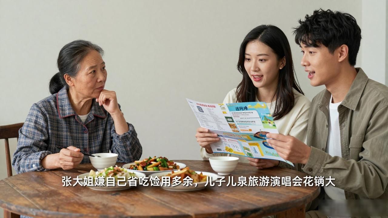张大姐嫌自己省吃俭用多余,儿子儿媳旅游演唱会花销大(图1)