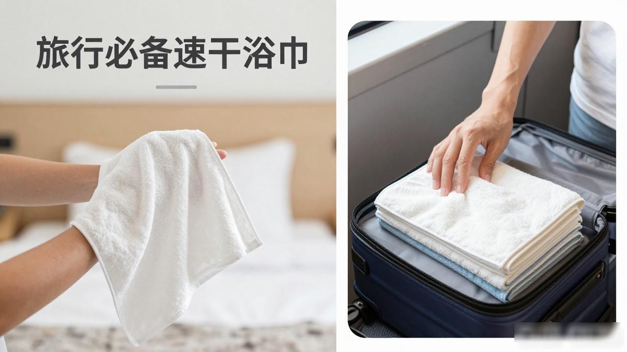 旅行必备速干浴巾：酒店干净高铁保暖，小巧好收纳(图1)