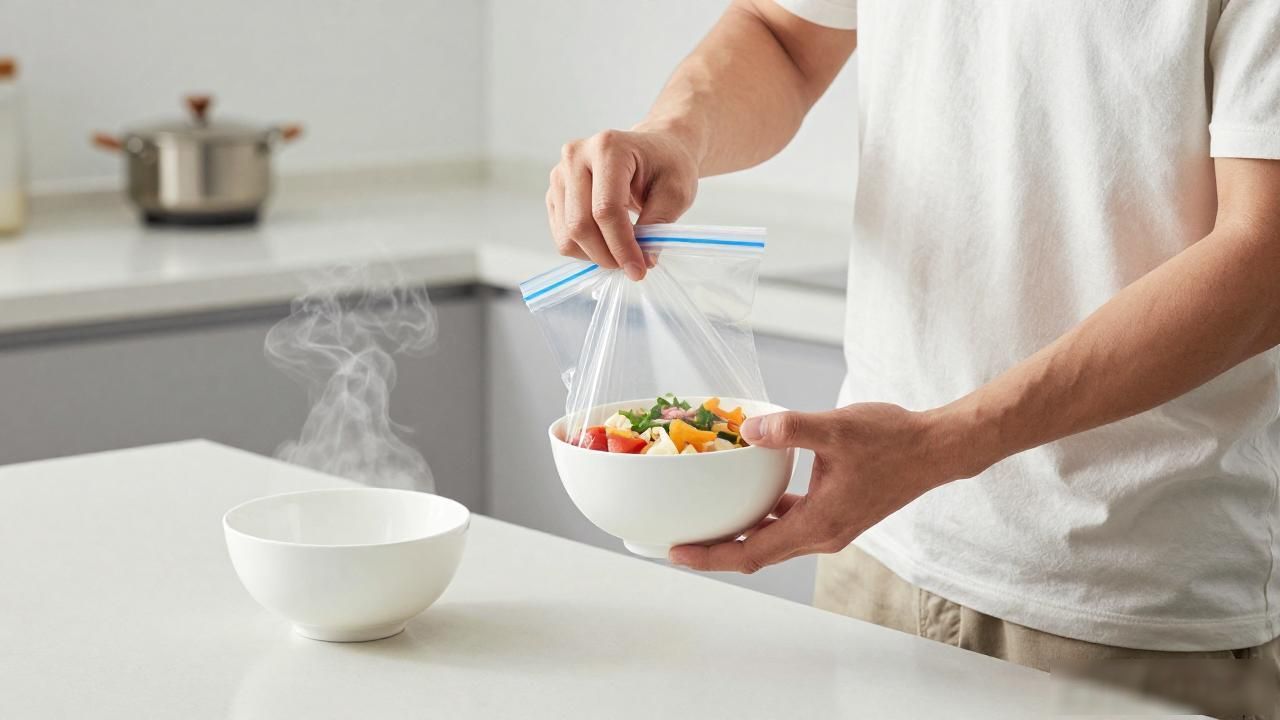 打工人上班带饭,这邪修招数真香:保鲜袋装饭免洗碗还省钱(图1)