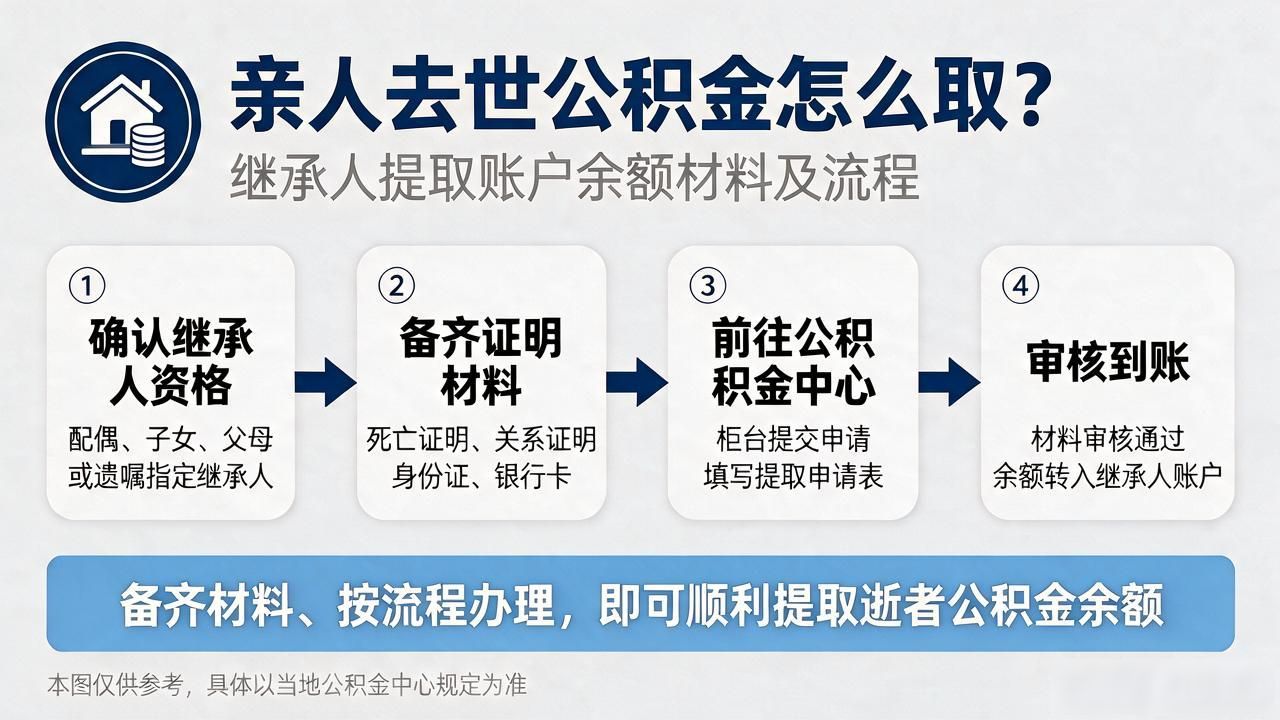 亲人去世公积金怎么取?继承人提取账户余额材料及流程(图1)