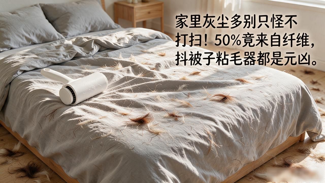 家里灰尘多别只怪不打扫！50%竟来自纤维，抖被子粘毛器都是元凶(图1)