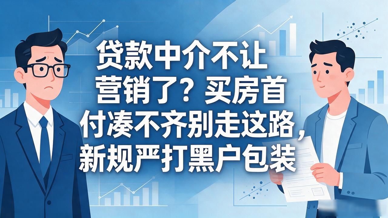 贷款中介不让营销了？买房首付凑不齐别走这路，新规严打黑户包装(图1)