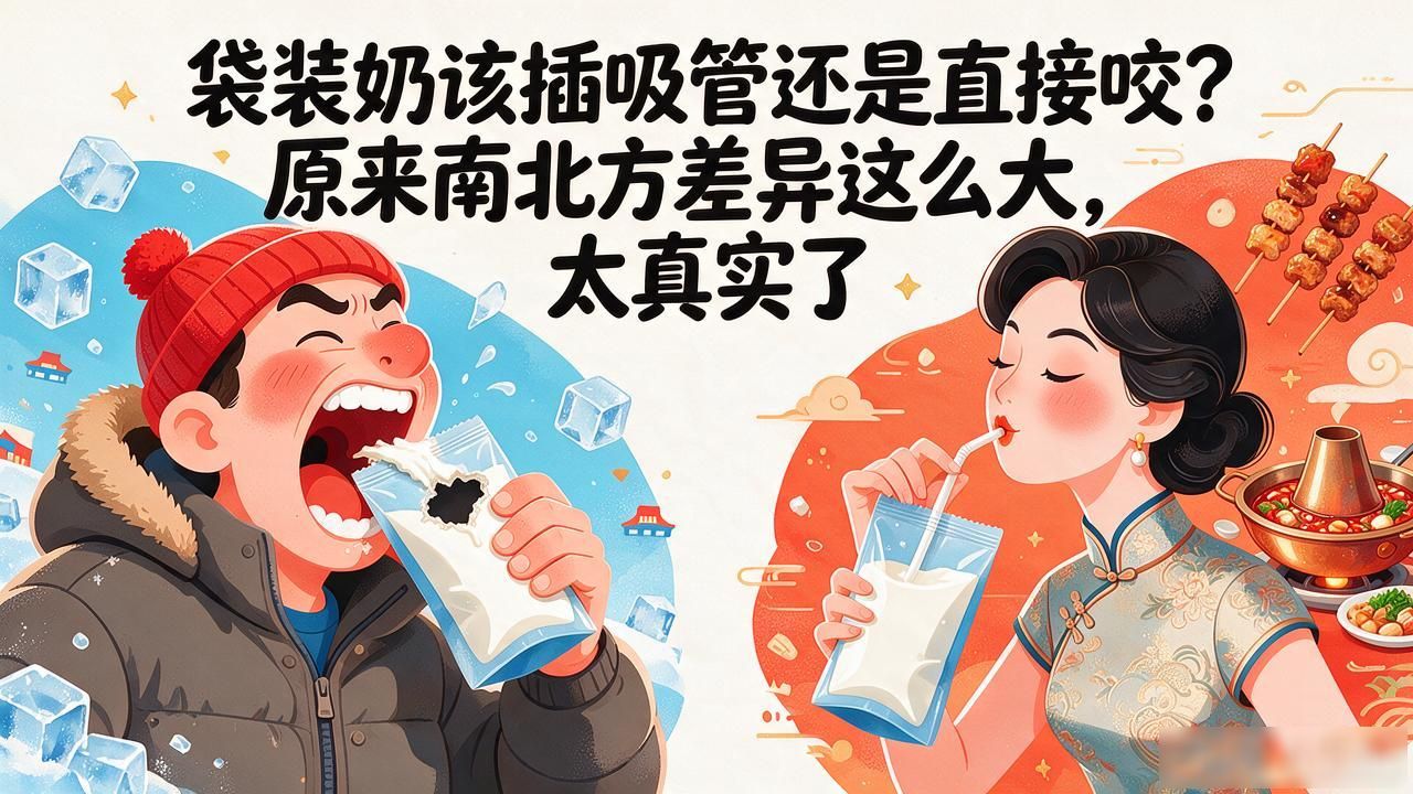 袋装奶该插吸管还是直接咬?原来南北方差异这么大,太真实了(图1)